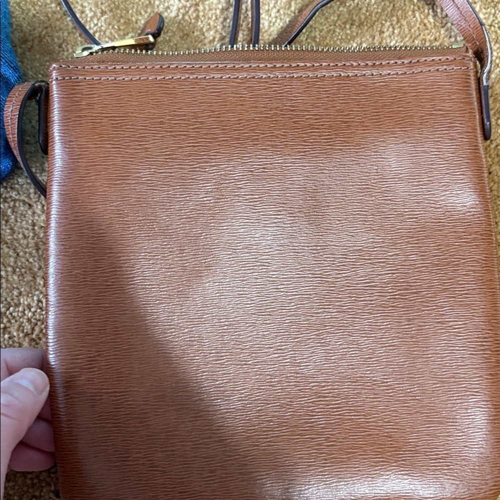 Lauren Ralph Lauren Brown Leather Messenger Bag - Picture 3 of 4